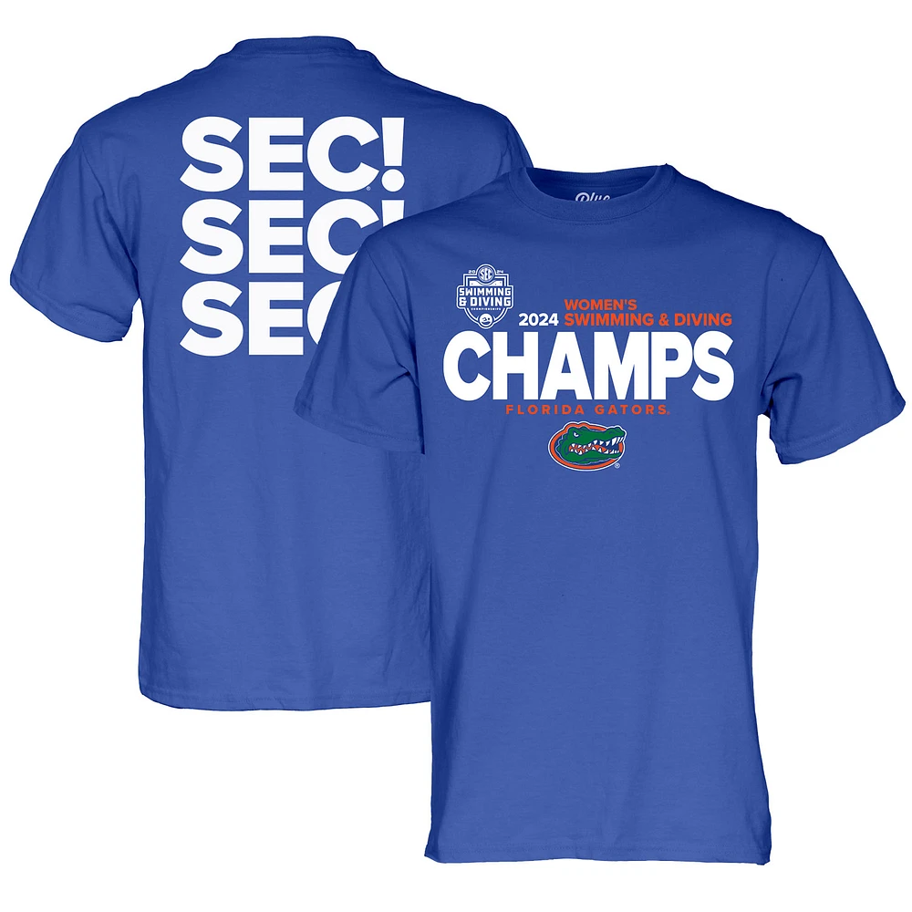 Unisex Blue 84 Royal Florida Gators 2024 SEC Women's Swimming & Diving Champions T-Shirt