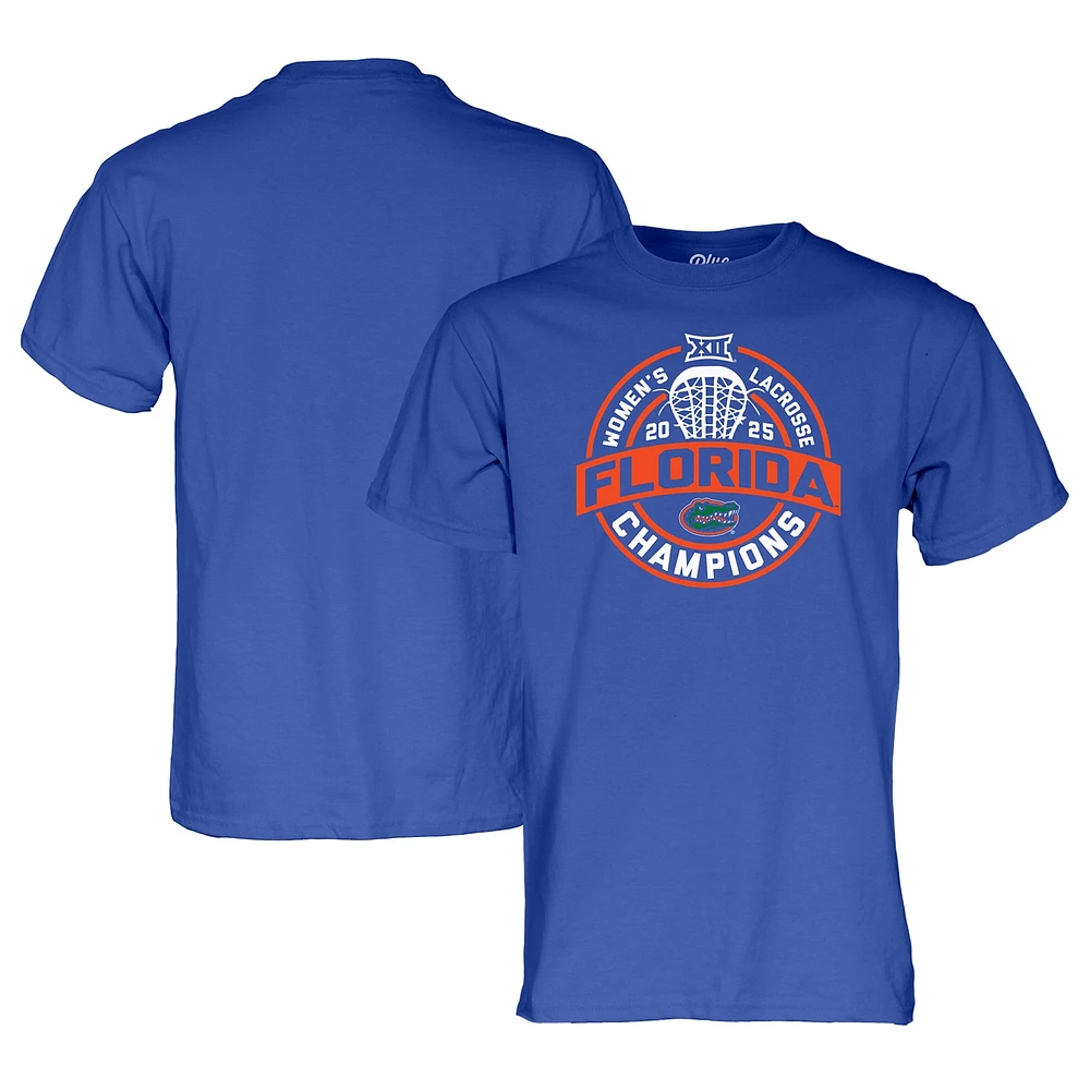 Unisex Blue 84  Royal Florida Gators 2025 Big 12 Women's Lacrosse Regular Season Champions T-Shirt