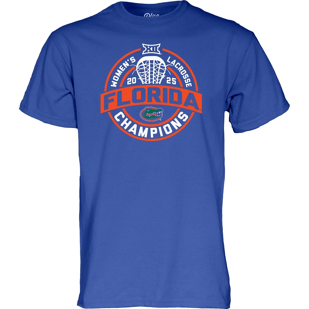 Unisex Blue 84  Royal Florida Gators 2025 Big 12 Women's Lacrosse Regular Season Champions T-Shirt