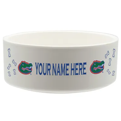 Florida Gators 20oz. Personalized Pet Bowl - White