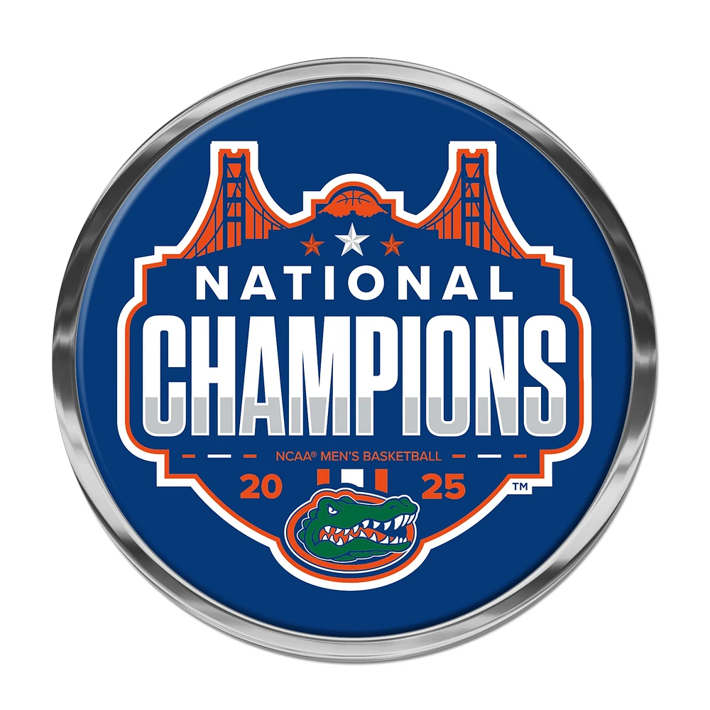 Emblème en métal bombé WinCraft Florida Gators, champions nationaux de basketball masculin de la NCAA 2025