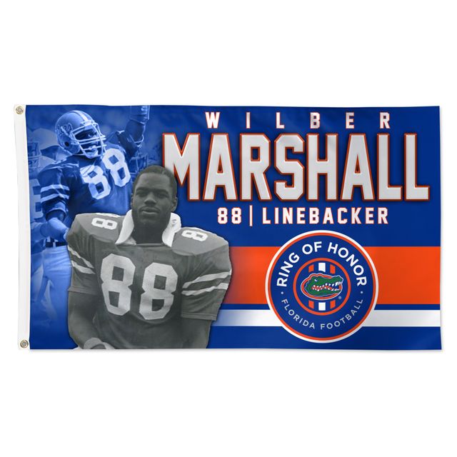 WinCraft Wilber Marshall Florida Gators Ring of Honor 7,6 x 12,7 cm Drapeau de luxe unilatéral