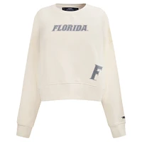 Women's Pro Standard Cream Florida Gators French Terry Boxy Cropped Pullover Crewneck