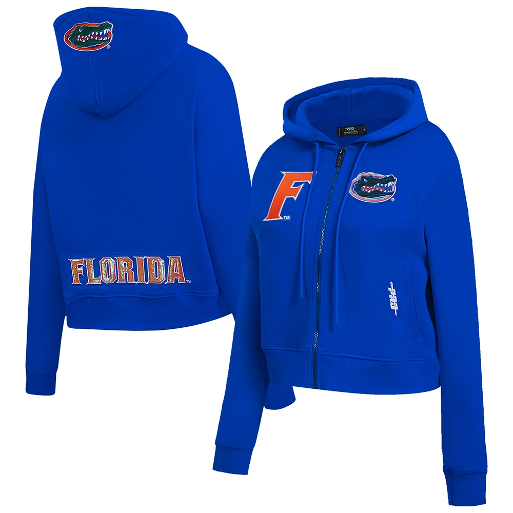 Women's Pro Standard Royal Florida Gators Game Day Sequin Full-Zip Hooded Jacket