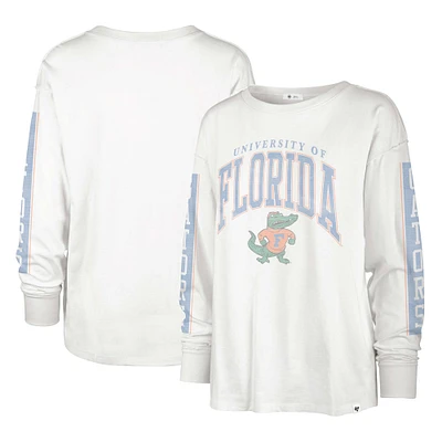 T-shirt à manches longues '47 Cream Florida Gators Statement SOA 3-Hit pour femmes