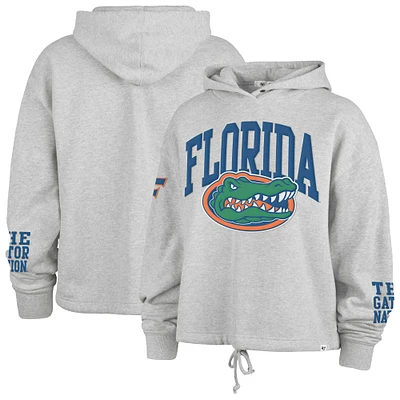 Women's '47 Heather Gray Florida Gators High Hopes Long Sleeve Cropped Hoodie