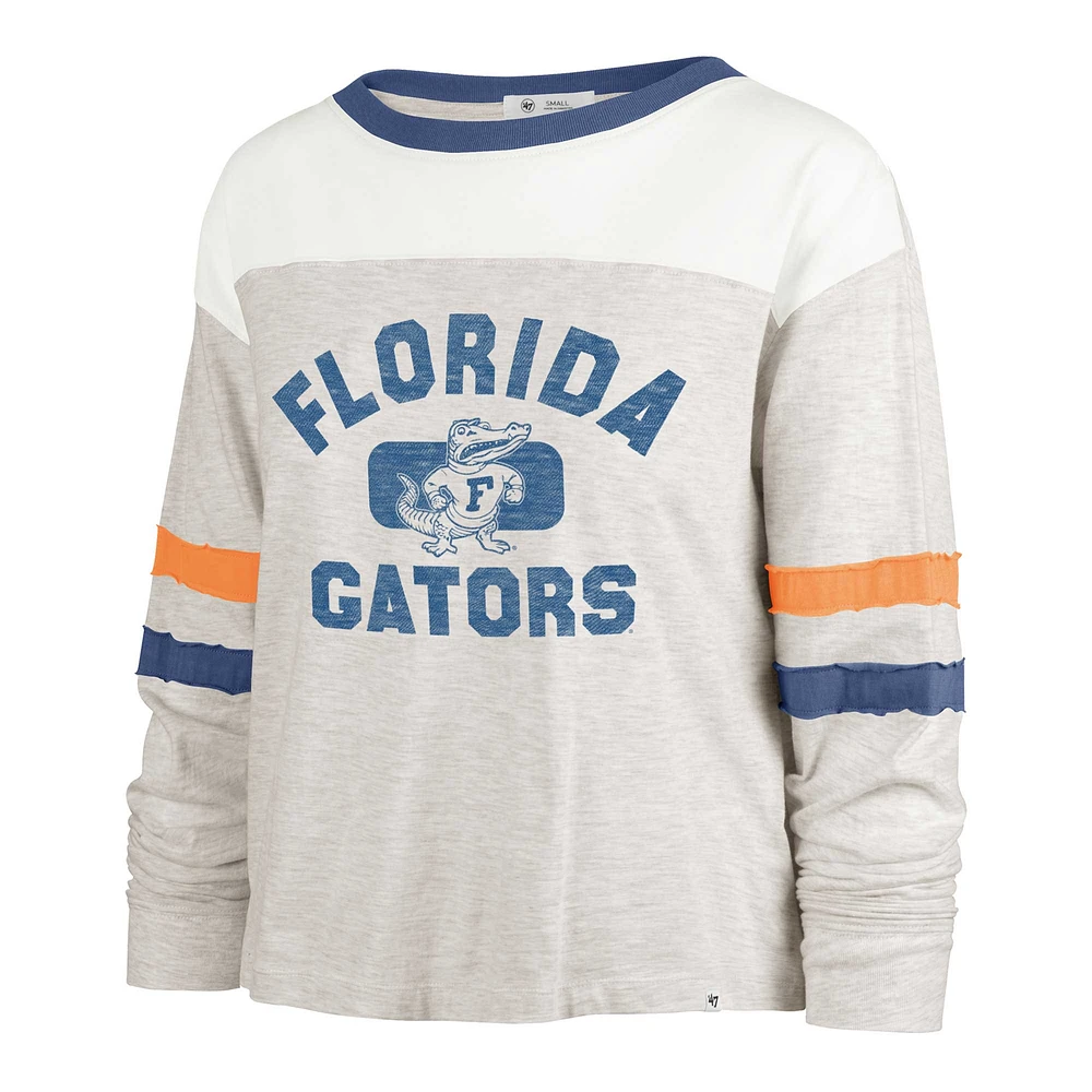 Women's '47 Oatmeal Florida Gators Vault All Class Lena Long Sleeve T-Shirt