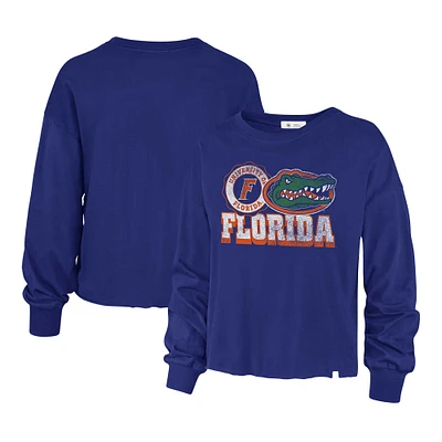 T-shirt à manches longues et taille haute '47 Royal Florida Gators Bottom Line Parkway pour femmes