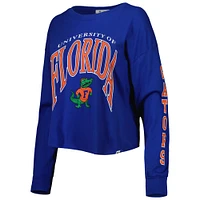 Women's '47 Royal Florida Gators Parkway II Cropped Long Sleeve T-Shirt