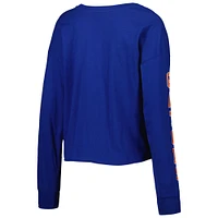 Women's '47 Royal Florida Gators Parkway II Cropped Long Sleeve T-Shirt