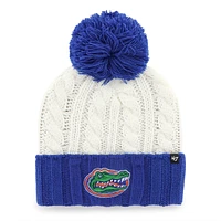 Bonnet tricoté à revers Fireside '47 blanc pour femme avec pompon Florida Gators