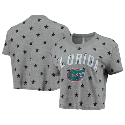 Florida Gators Alternative Apparel Women's Headliner Stars Cropped Tri-Blend T-Shirt - Gray