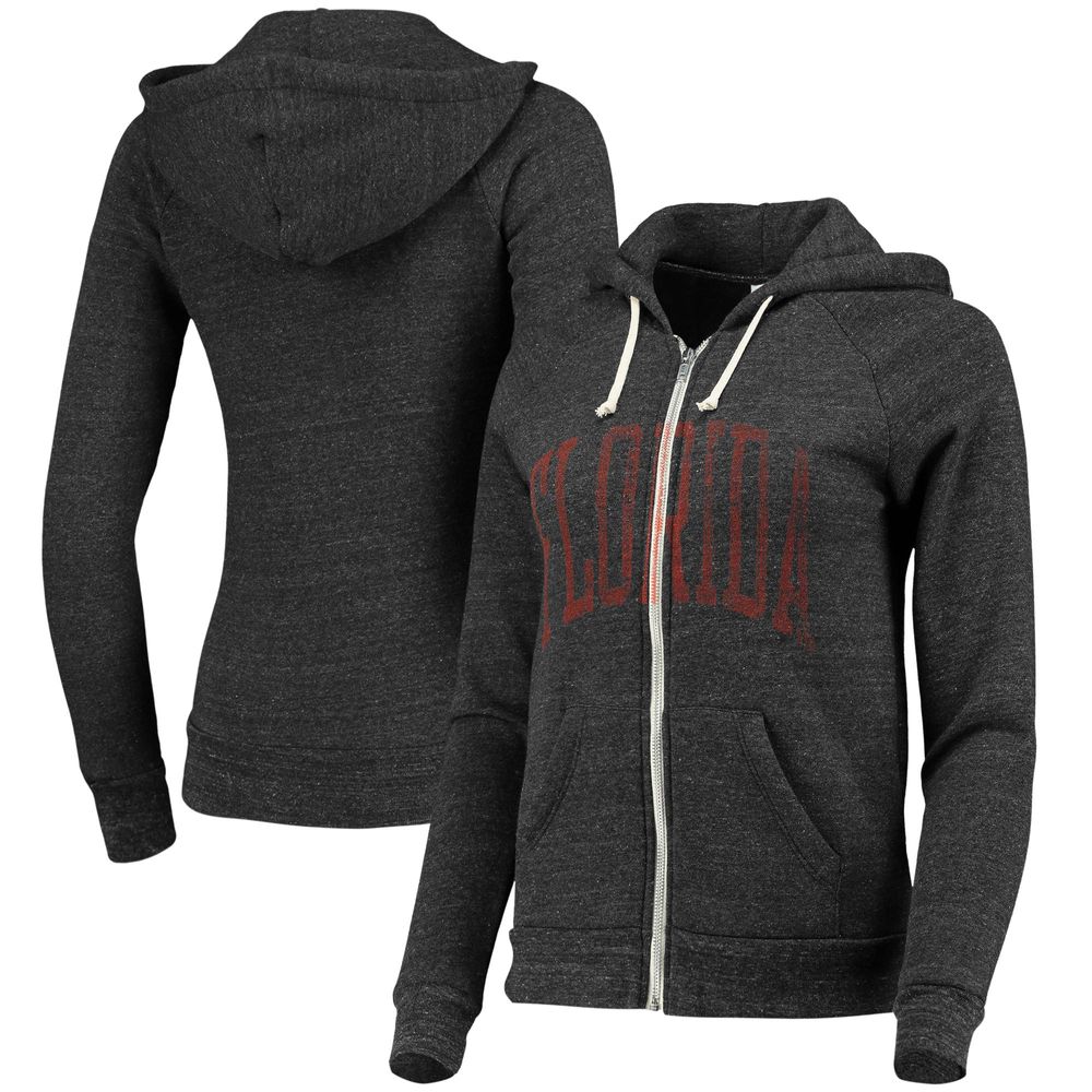 Alternative Apparel Women's Alternative Apparel Heathered Black Florida  Gators Adrian Slim Fit Raglan Full-Zip Tri-Blend Hoodie | Coquitlam Centre