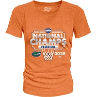 Women's Blue 84 Orange Florida Gators 2025 NCAA Men's Basketball National Champions Bracket Tri-Blend V-Neck T-Shirt