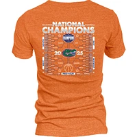 Women's Blue 84 Orange Florida Gators 2025 NCAA Men's Basketball National Champions Bracket Tri-Blend V-Neck T-Shirt