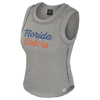 Women's Colosseum Heather Gray Florida Gators Beach You Ribbed Tank Top
