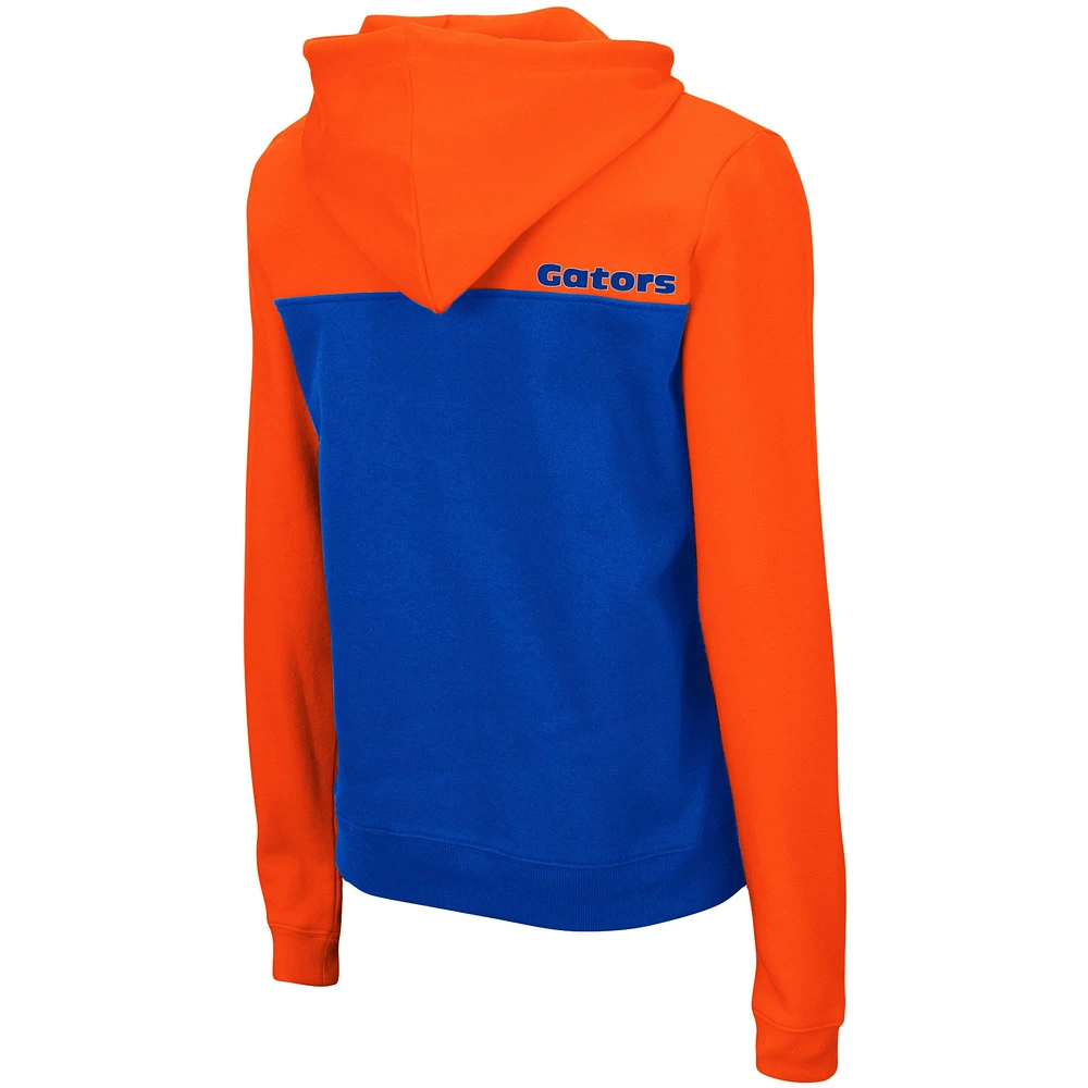 Women's Colosseum Orange/Royal Florida Gators Aidan Lightweight Half-Zip Hoodie