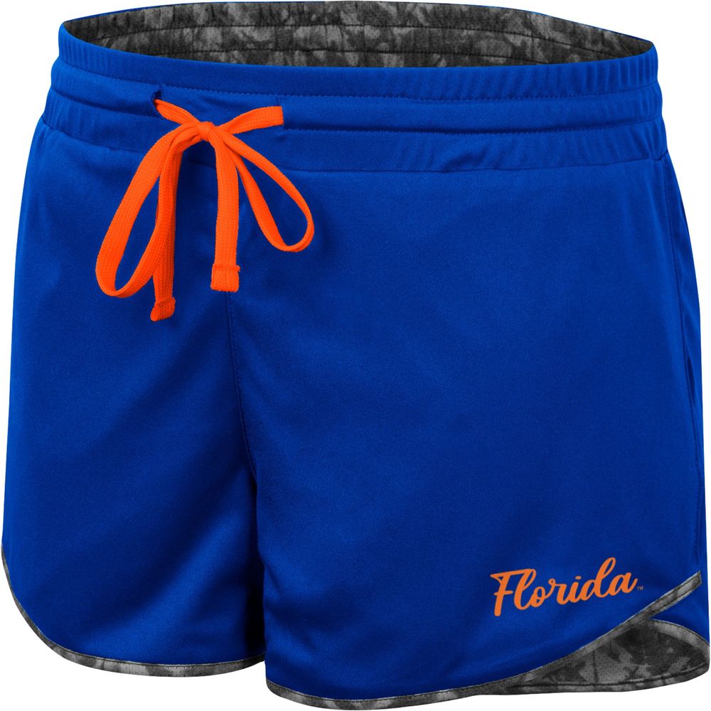 Women's Colosseum Royal/Charcoal Florida Gators Fun Stuff Reversible Shorts