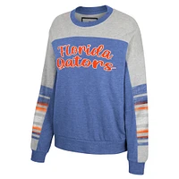 Women's Colosseum Royal/Heather Gray Florida Gators Baby Talk Pullover Sweatshirt