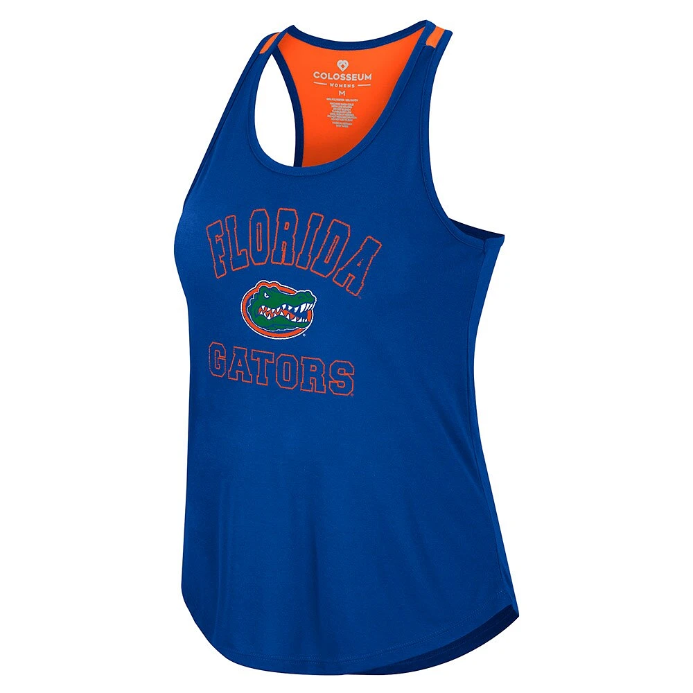 Women's Colosseum Royal Florida Gators 10 Days Racerback Scoop Neck Tank Top