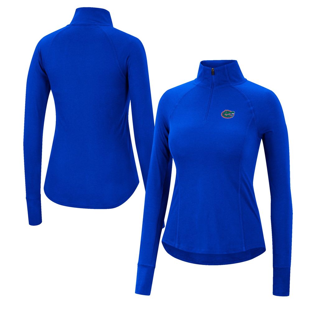 Women's Colosseum Royal Florida Gators Core Quinn Raglan Quarter-Zip Top