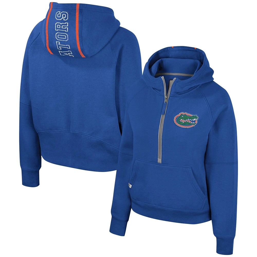 Sweat à capuche demi-zip Colosseum Royal Florida Gators Margo Raglan pour femmes