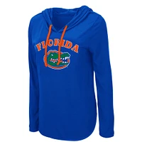 Women's Colosseum Royal Florida Gators My Lover Lightweight Hooded Long Sleeve T-Shirt