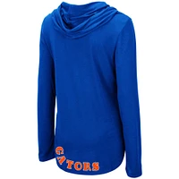 Women's Colosseum Royal Florida Gators My Lover Lightweight Hooded Long Sleeve T-Shirt