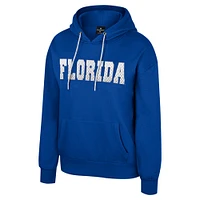 Sweat à capuche cordon de serrage et strass pour femme Colosseum Royal Florida Gators