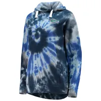 Women's Colosseum Royal Florida Gators Slow Ride Spiral Tie-Dye Oversized Pullover Hoodie