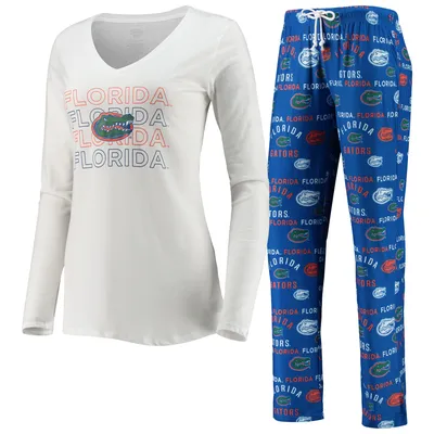 Florida Gators Concepts Sport Women's Royal/White Flagship Long Sleeve T-Shirt & Pants Sleep Set