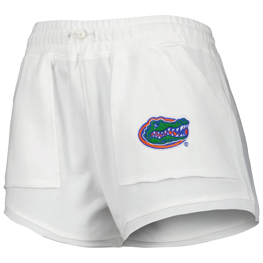 Ensemble t-shirt et short à manches longues encolure crantée Florida Gators Sunray pour femme Concepts Sport Blanc