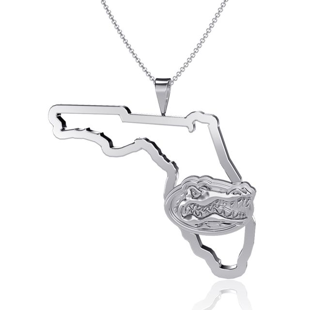 Collier pour femme Dayna Designs Silver Florida Gators Team State Outline