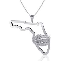 Women's Dayna Designs Silver Florida Gators Team State Outline Necklace