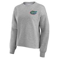 Women's Fanatics Heather Gray Florida Gators Ready Play Crew Pullover Sweatshirt