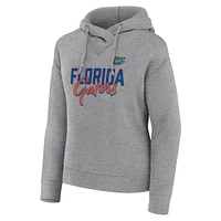 Women's Fanatics Heather Gray Florida Gators Script Favorite Pullover Hoodie