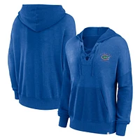 Women's Fanatics Heather Royal Florida Gators Campus Lace-Up Pullover Hoodie