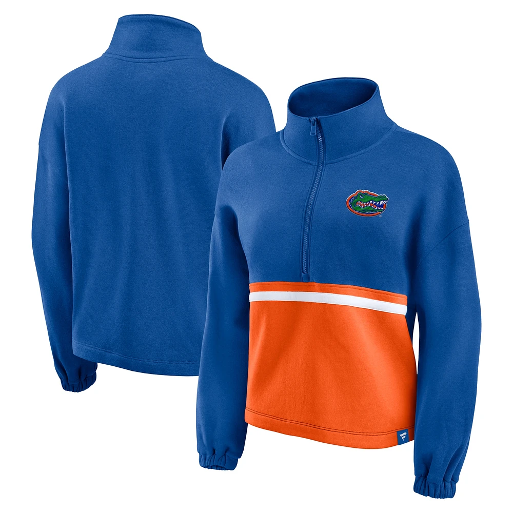 Women's Fanatics Royal Florida Gators Fleece Half-Zip Jacket