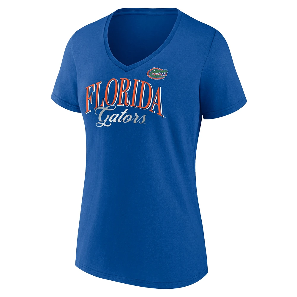 Women's Fanatics Royal Florida Gators Fundamentals Script Foil T-Shirt