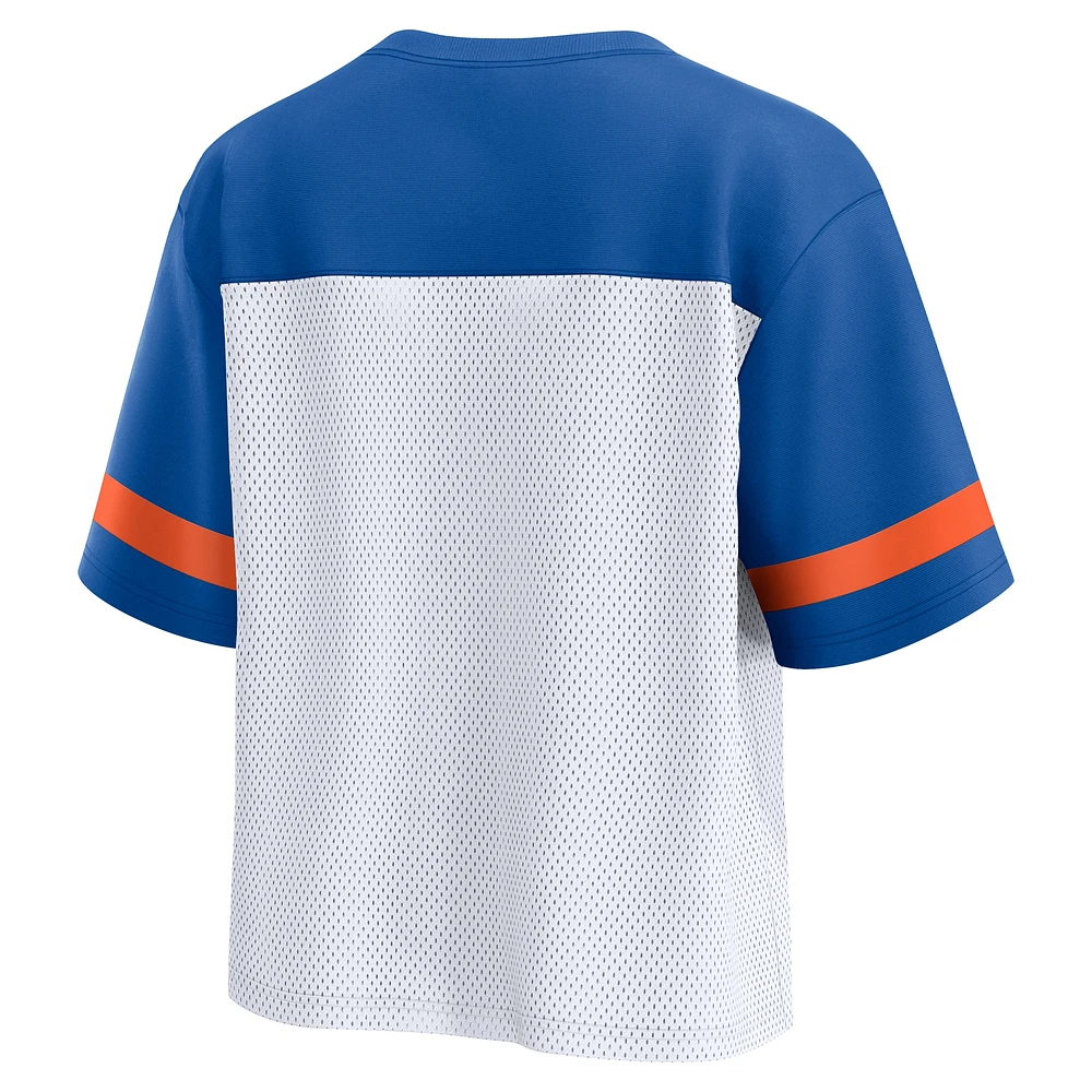 Women's Fanatics  White/Royal Florida Gators Fundamentals Mesh Fashion T-Shirt