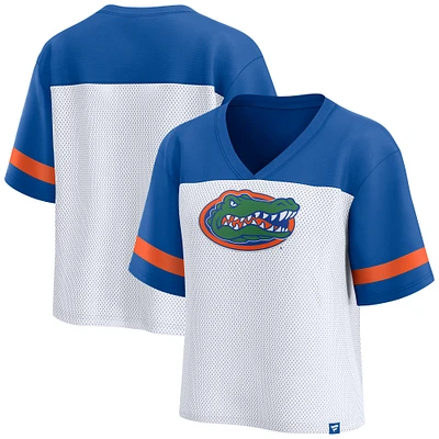 Women's Fanatics  White/Royal Florida Gators Fundamentals Mesh Fashion T-Shirt