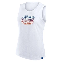 Women's Fanatics White Florida Gators Activate Slub Tank Top