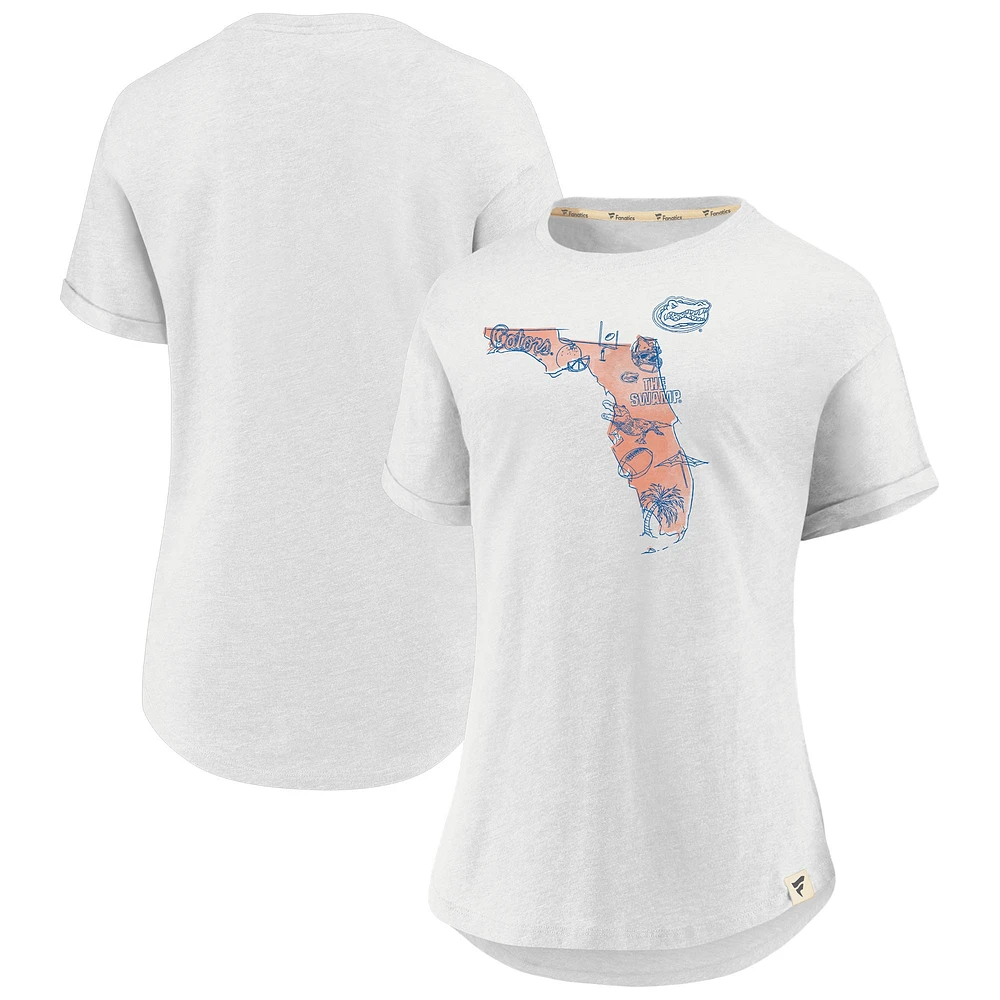 Women's Fanatics White Florida Gators True Classics Home State T-Shirt