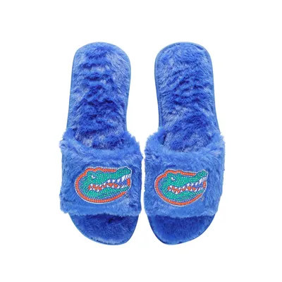 Florida Gators FOCO Women's Rhinestone Fuzzy Slippers - Royal