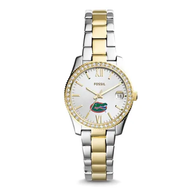 Florida Gators Fossil Women's Scarlette Mini Two Tone Stainless Steel Watch