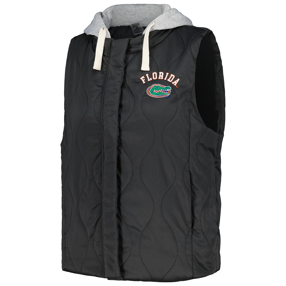 Women's Gameday Couture Black Florida Gators Headliner Full-Snap Hooded Puffer Vest