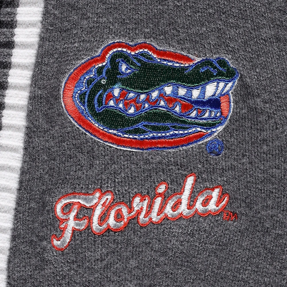 Gameday Couture Charcoal Florida Gators One More Round Tri-Blend Cardigan rayé pour femme