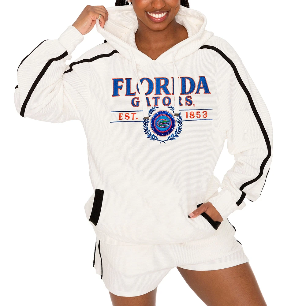 Ensemble sweat à capuche et short imprimé crème Gameday Couture Florida Gators Down, Set, Go pour femme