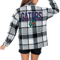 Women's Gameday Couture Gray Florida Gators End Zone Game Flannel Button-Up Shirt