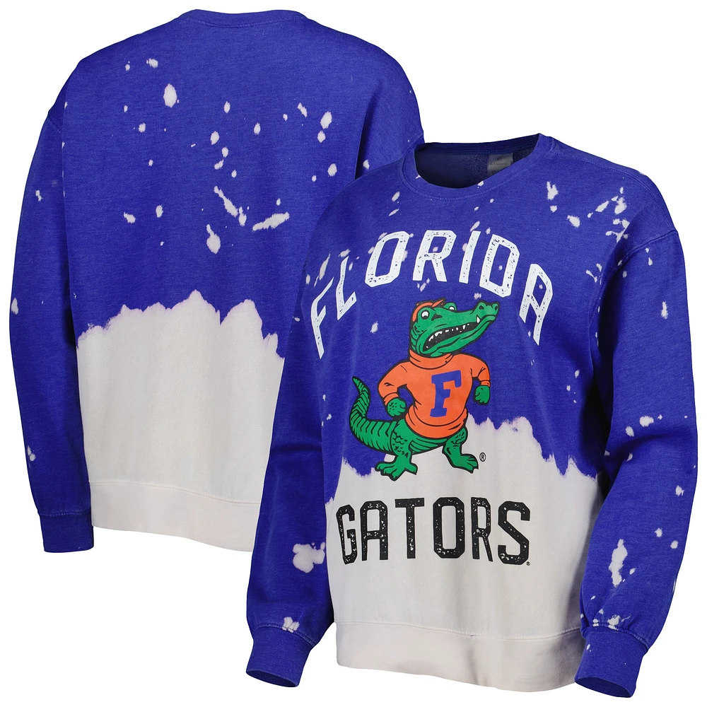 Gameday Couture Royal Florida Gators Twice As Nice Délavé Dip-Dye Pull à manches longues pour femme